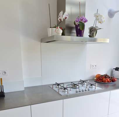 Paraschizzi in vetro bianco 1000 x 650 mm